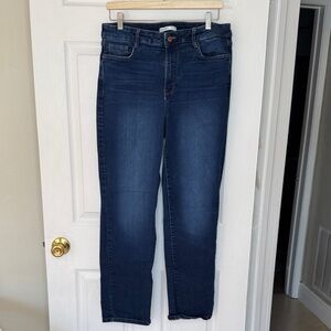 Nine West Women’s Dark Blue Slim Straight Leg Stretchy Jeans. Sz 14